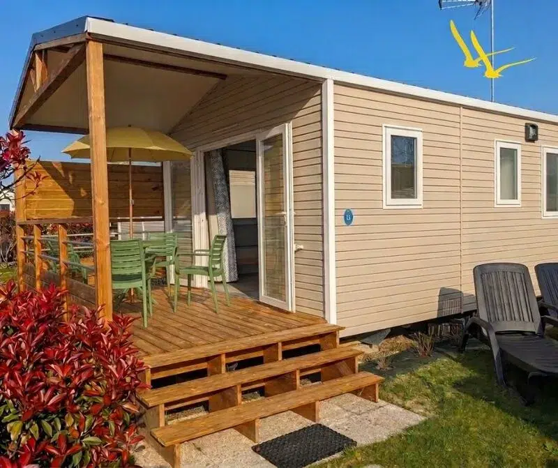 Mobil-home + terrasse couverte – 1 chambre