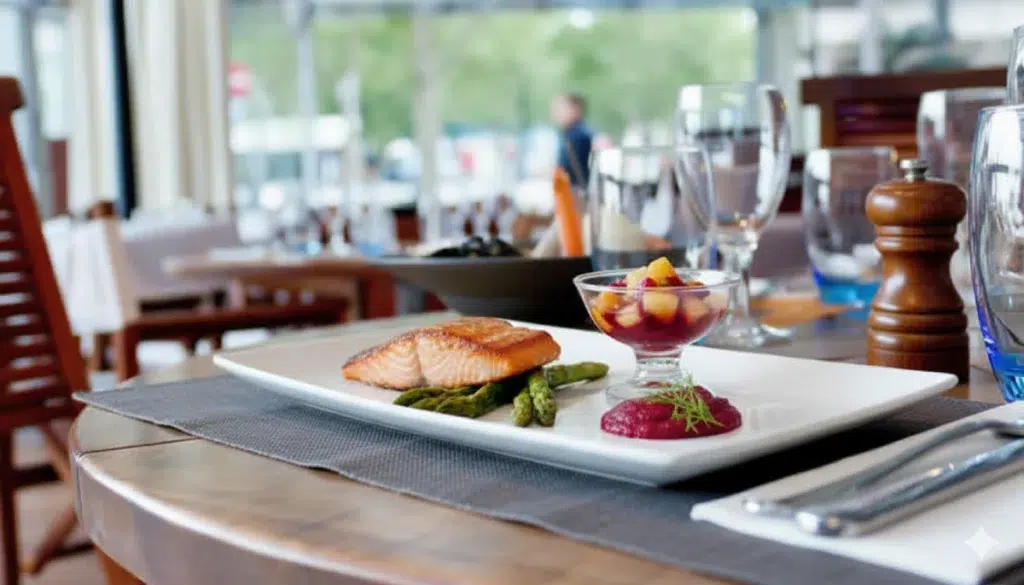 Restaurant Cherbourg La Passerelle – assiette gastronomique de poisson et cuisine raffinée